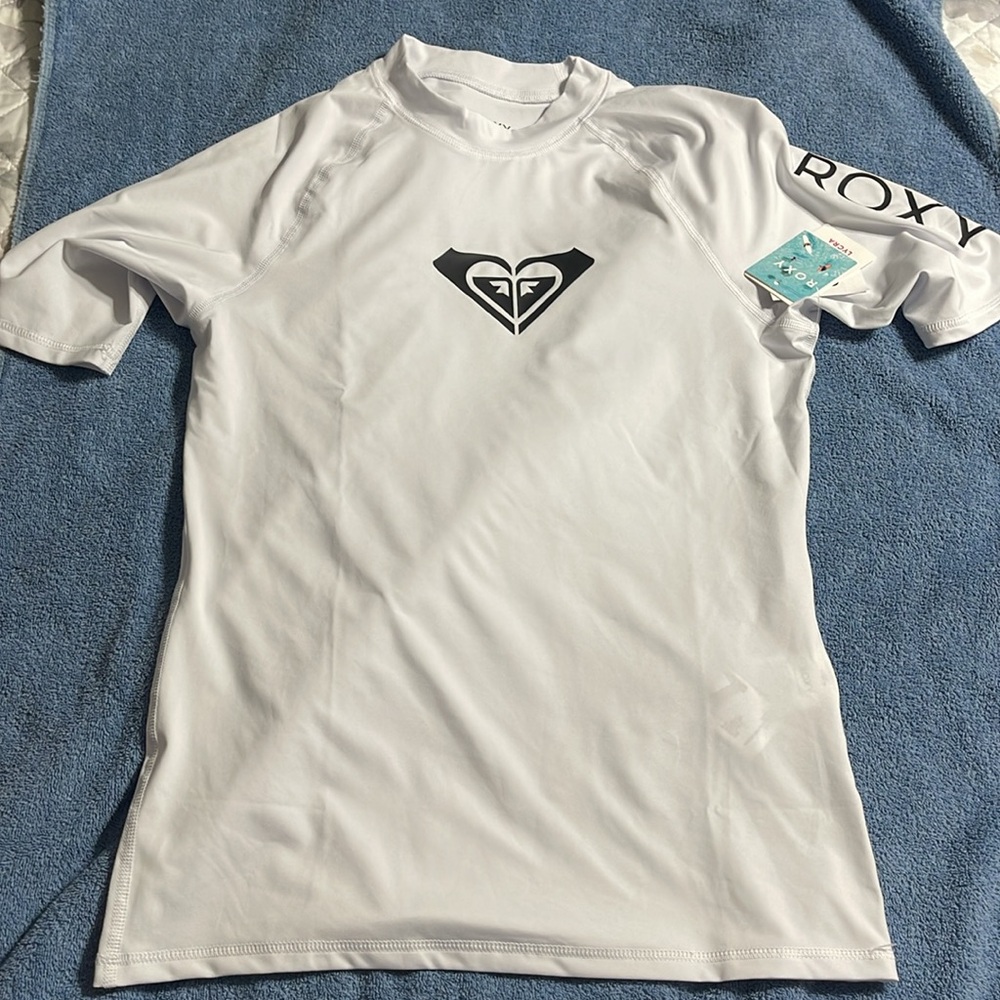 Roxy White and Black Rash Guard top - Picture 1 of 5